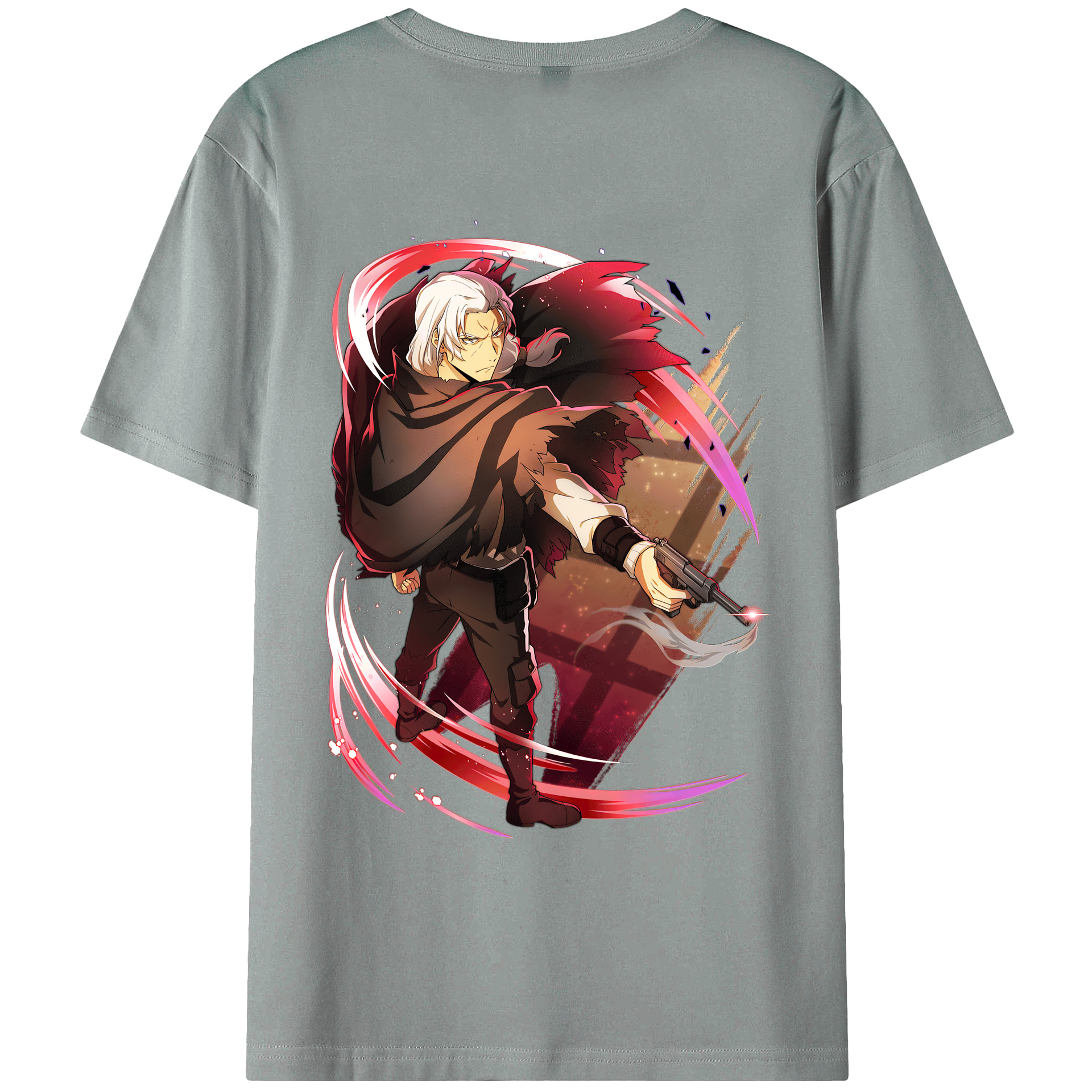 （画像用） 文豪ストレイドッグス Bungo Stray Dogs 綿100％ メンズ半袖Tシャツ（バックプリント） 通気性